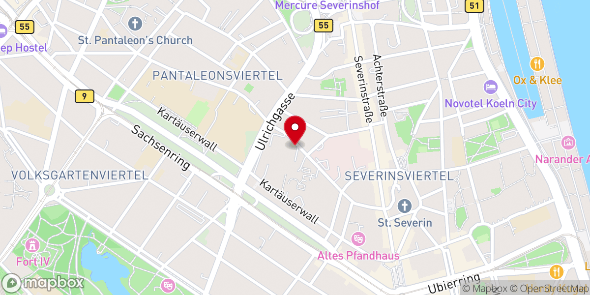 Map showing location of Haus der Evangelischen Kirche