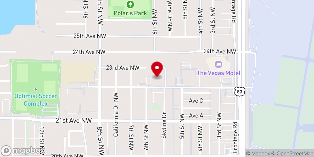 Map showing location of Bethel Free Lutheran Church