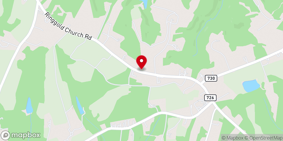Map showing location of Cane Creek Church