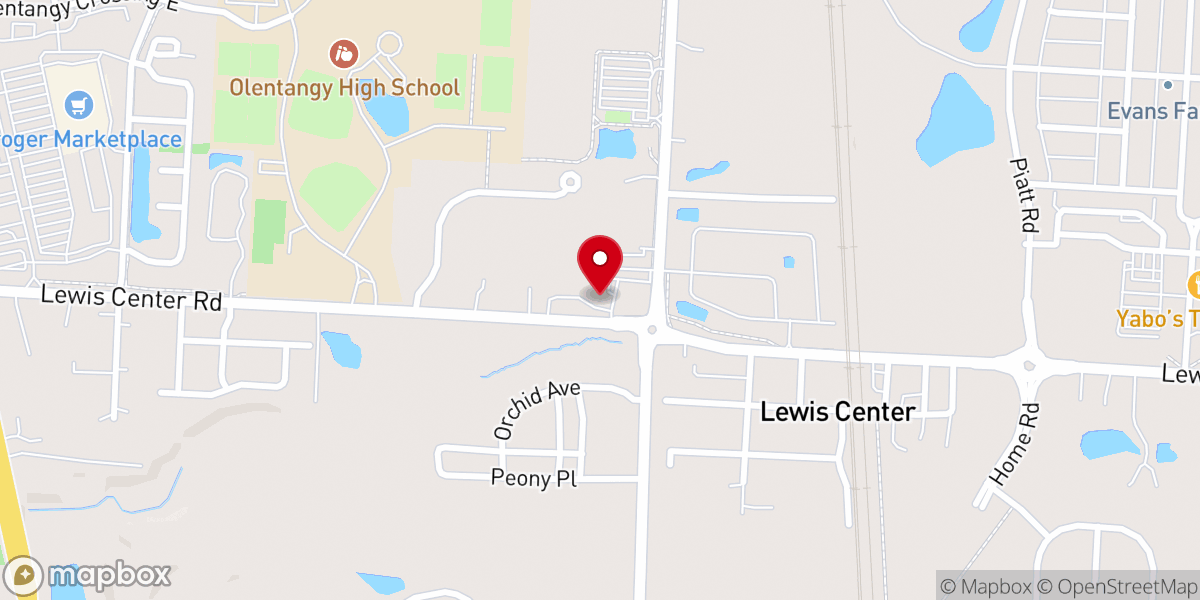 Map showing location of Lewis Center United Methodist Church