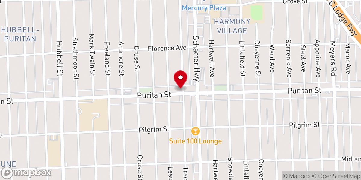 Map showing location of Jordan Grove Baptist Church