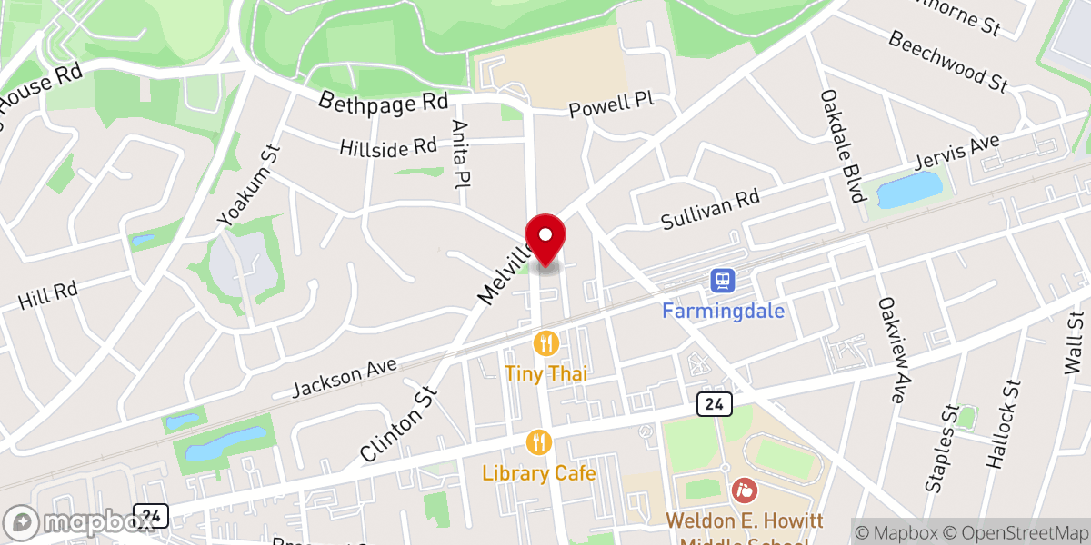 Map showing location of Farmingdale Christian Church