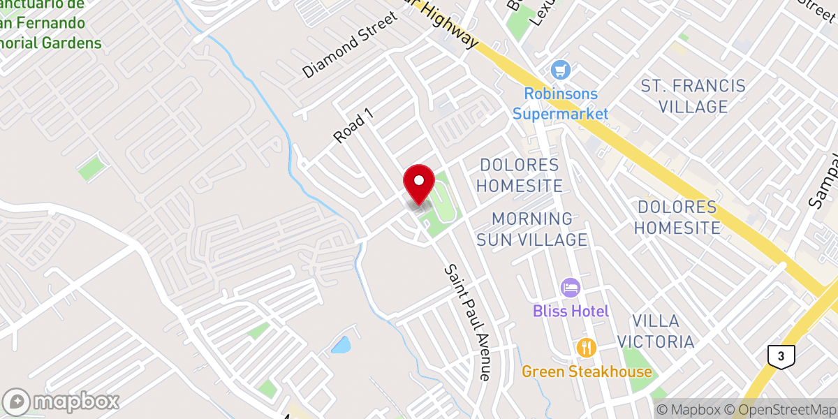 Map showing location of St. Jude Thaddeus Parish Church - St. Jude Village, San Agustin, City of San Fernando, Pampanga (Archdiocese of San Fernando)