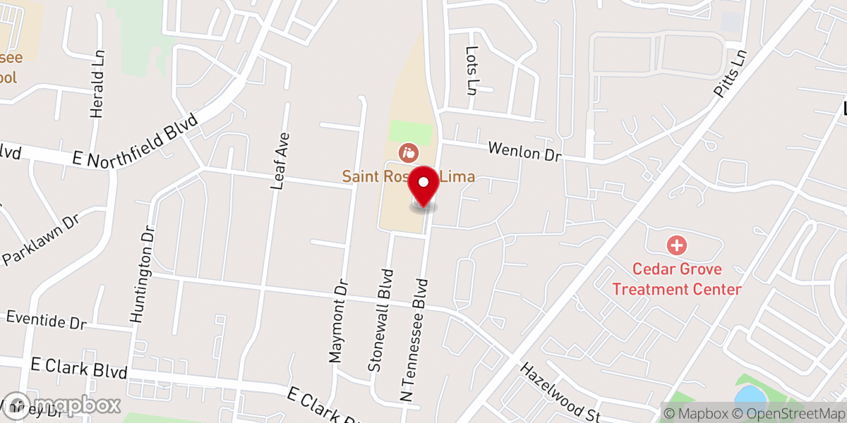 Map showing location of Saint Rose of Lima Catholic Church