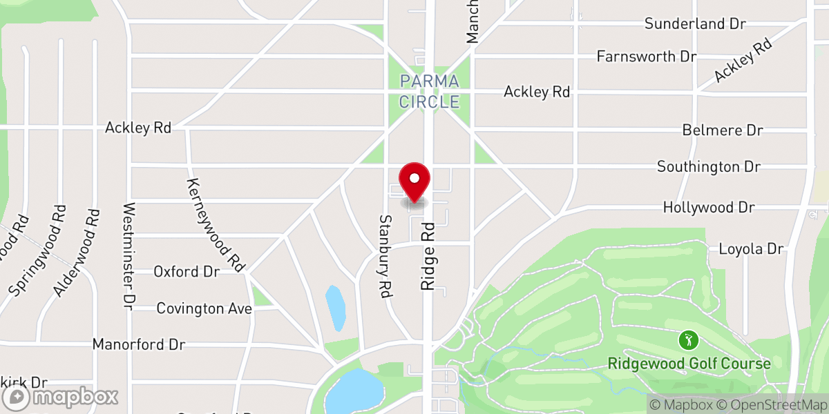 Map showing location of Hillview Baptist Church