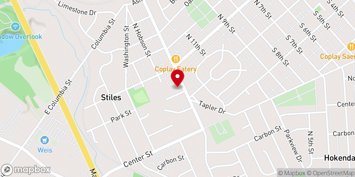 Map showing location of St. John the Baptist Catholic Church
