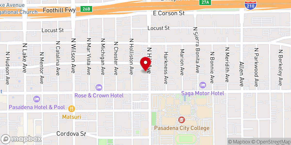 Map showing location of Hill Avenue Grace Lutheran Church
