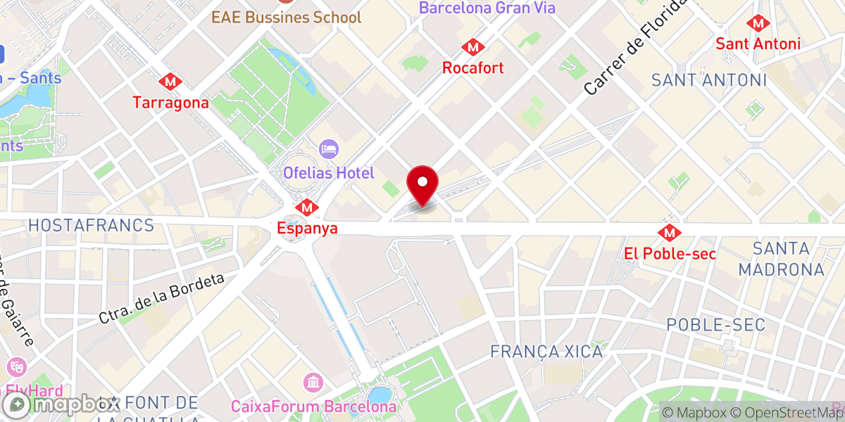 Map showing location of Iglesia Evangélica