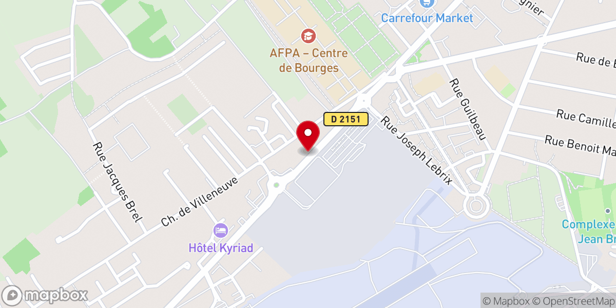Map showing location of Eglise Pentecôtiste le Rocher de Bourges
