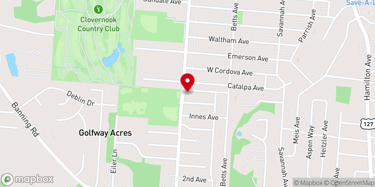 Map showing location of New Life Missionary Baptist Church