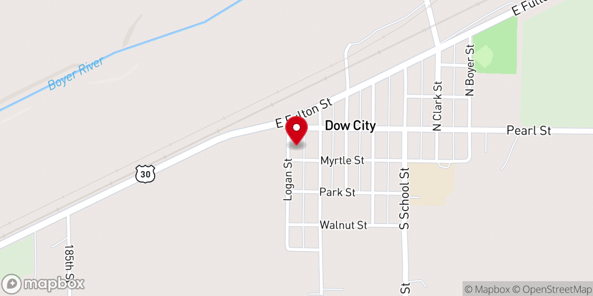 Map showing location of Bethlehem Lutheran Church