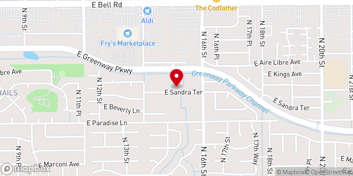 Map showing location of Lookout Mountain Baptist Church Phoenix