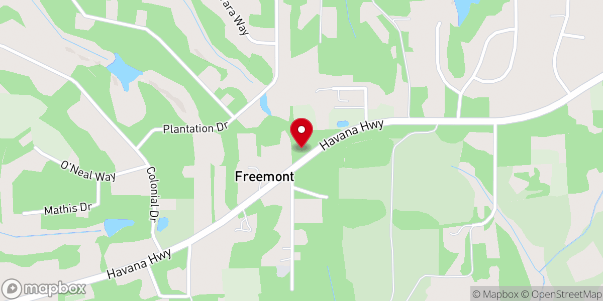 Map showing location of China Hill Missionary Baptist Church