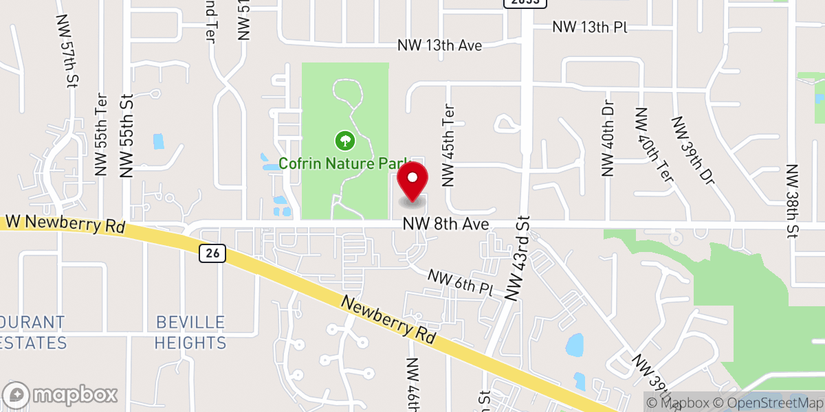 Map showing location of University City Church of Christ