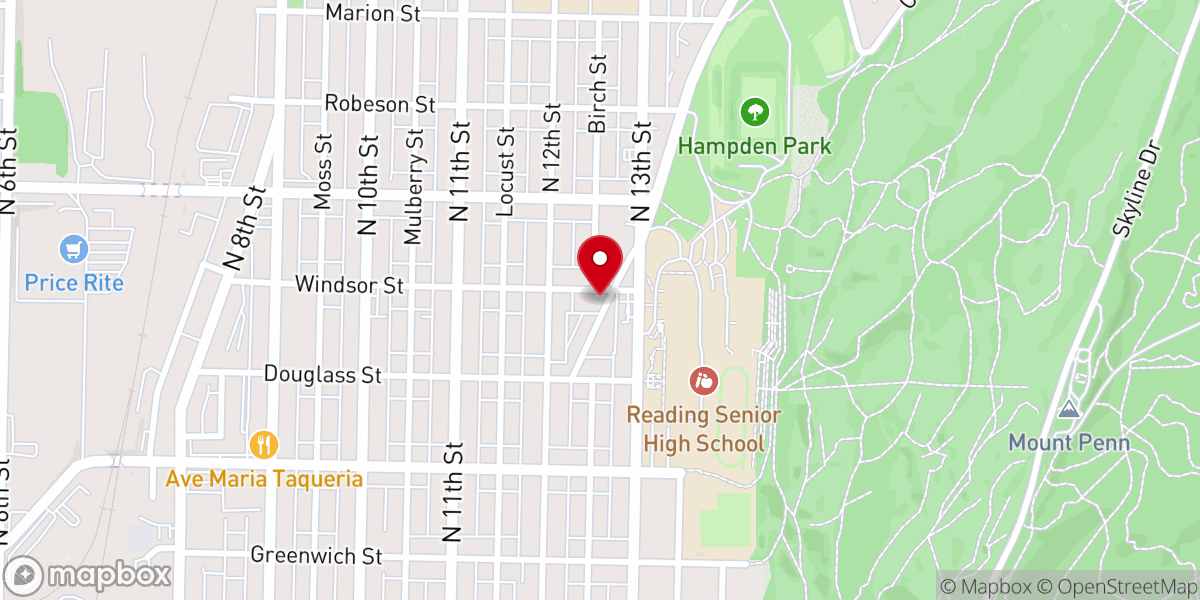 Map showing location of Hampden Mennonite Church