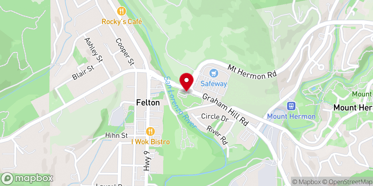 Map showing location of Felton Covered Bridge County Park