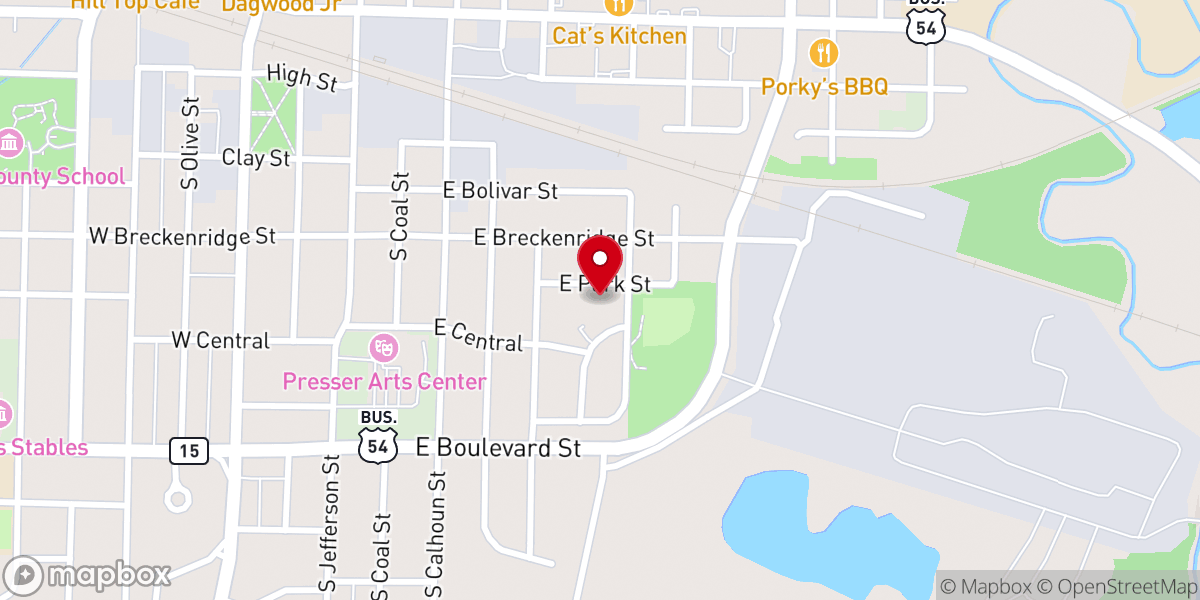 Map showing location of St Paul Cme Church