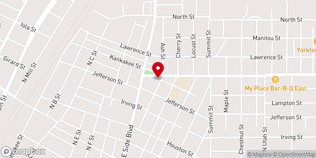 Map showing location of Liberty Baptist Temple