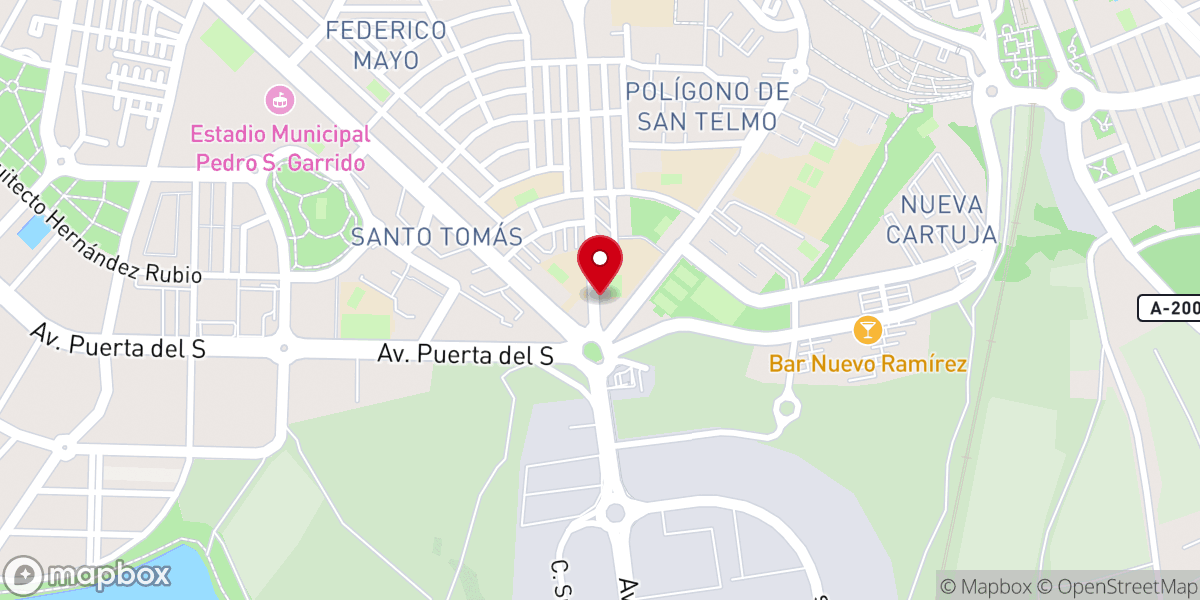 Map showing location of Iglesia Evangélica Filadelfia