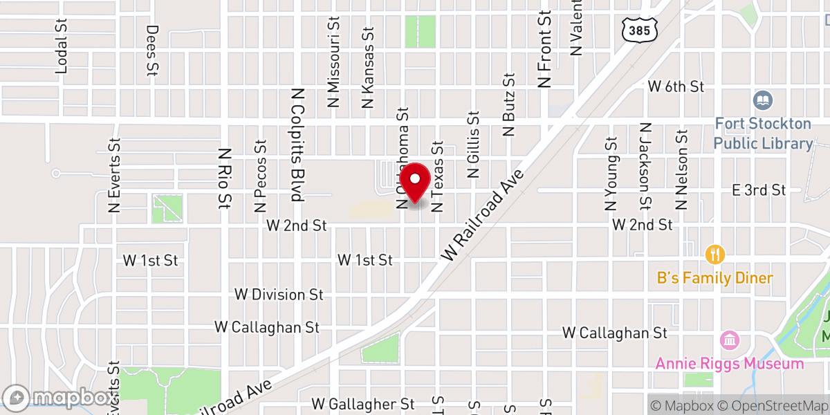 Map showing location of First Presbyterian Church USA