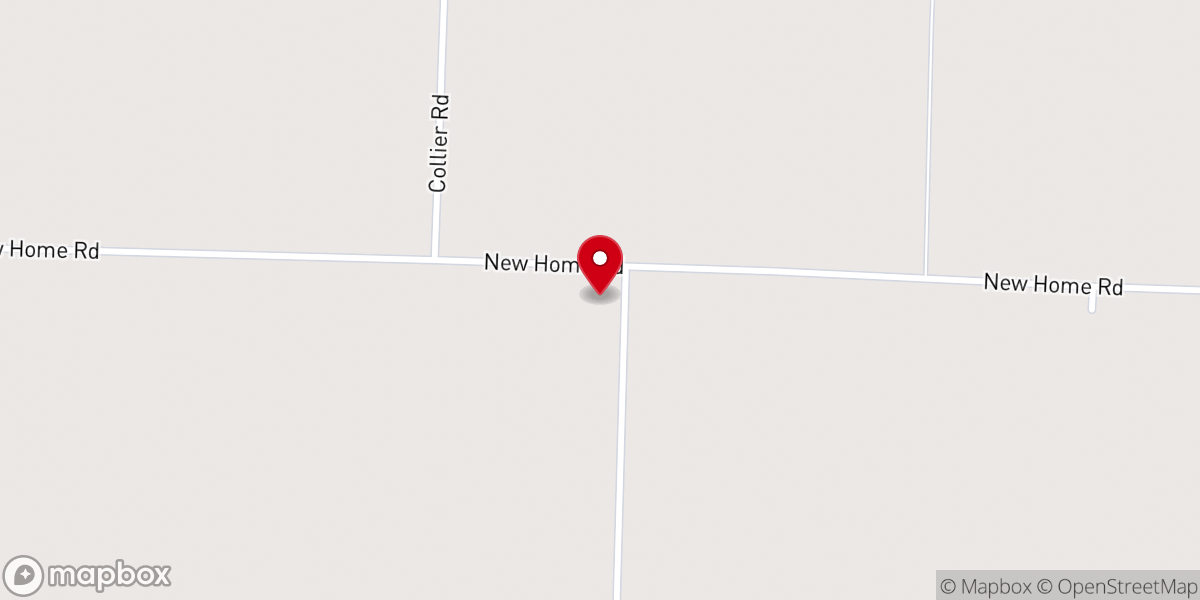 Map showing location of New Home Baptist Church