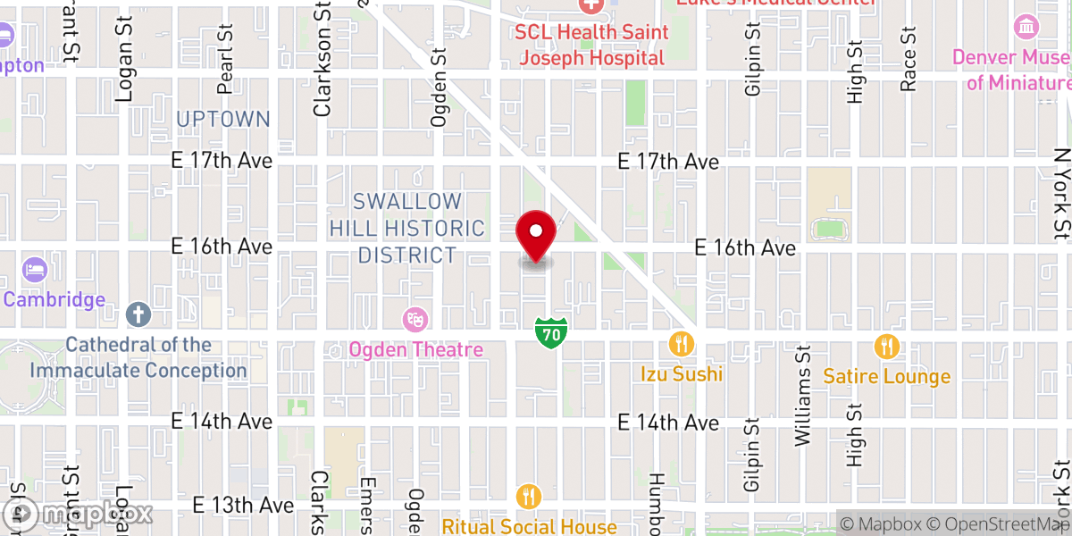 Map showing location of Open Door Fellowship-Denver