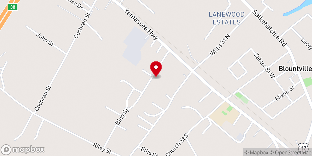 Map showing location of Thee House of Prayer Holiness Church