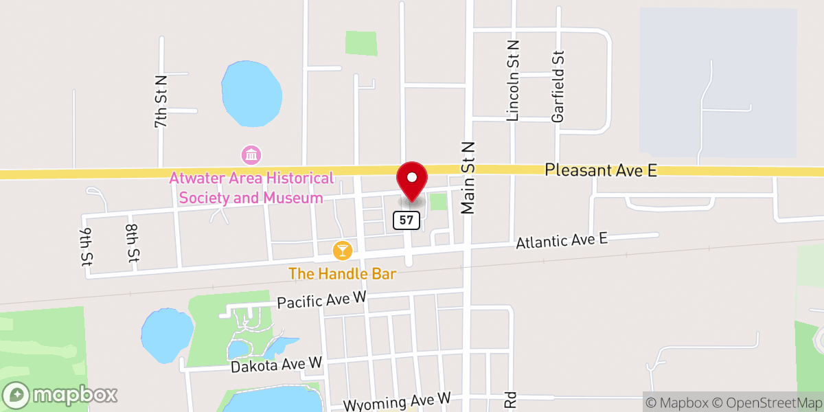 Map showing location of Atwater Community Center
