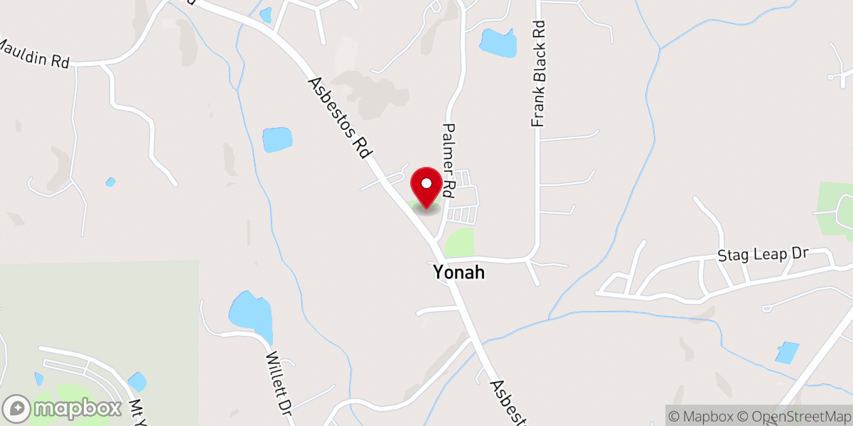 Map showing location of Mt Yonah Baptist Church