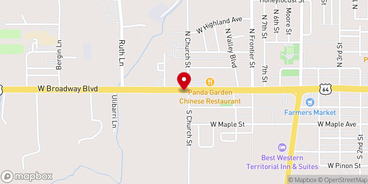 Map showing location of First Assembly of God Church