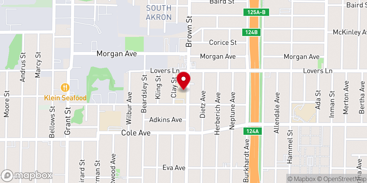 Map showing location of St. John the Baptist Catholic Church