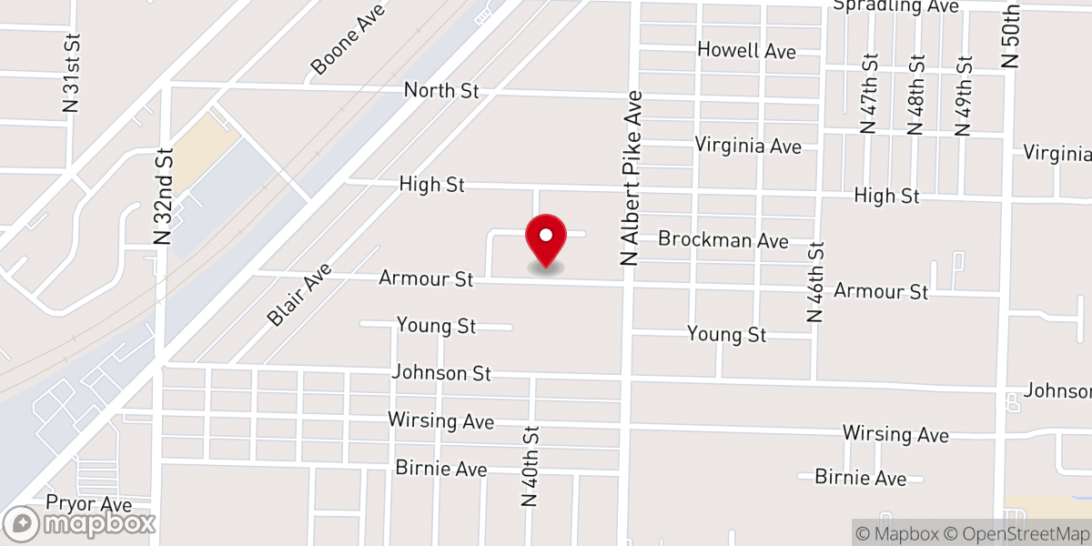 Map showing location of First Free Will Baptist Church