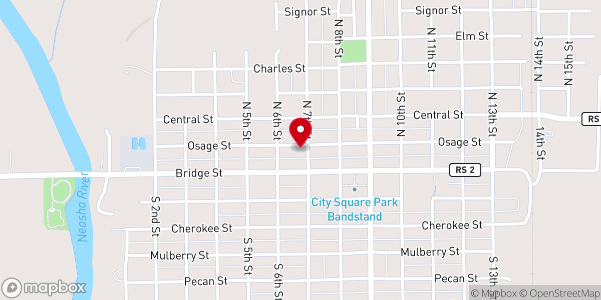 Map showing location of First Baptist Church
