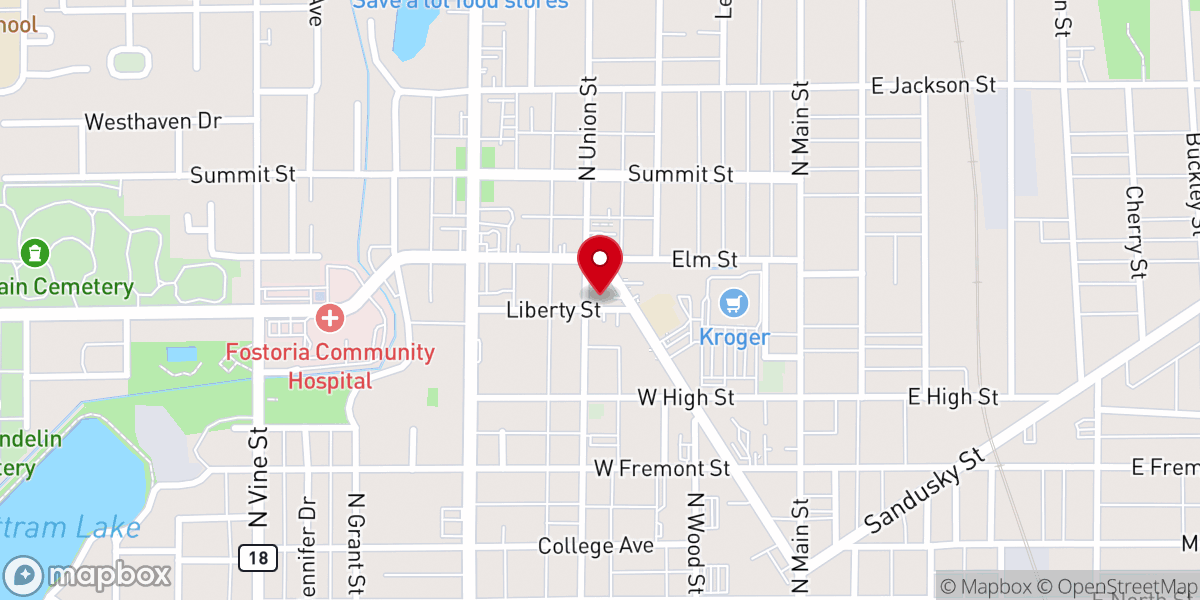Map showing location of Bethel Evangelical Lutheran Church