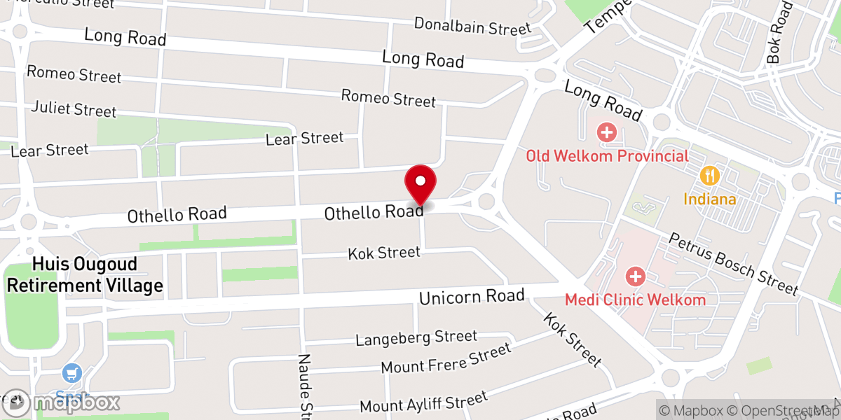 Map showing location of Christ Church Welkom.