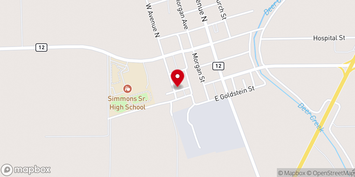 Map showing location of New Hope Baptist Church