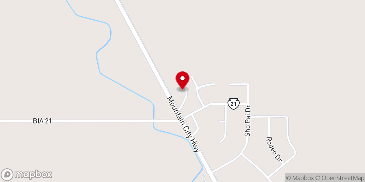 Map showing location of Owyhee Baptist Church