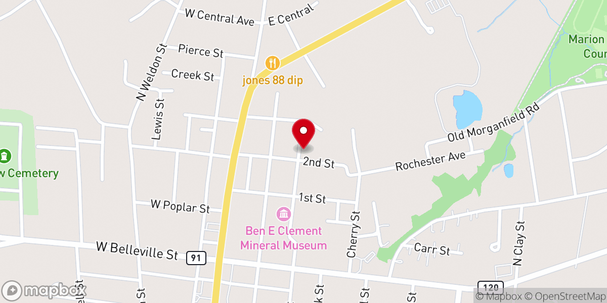 Map showing location of Crittenden County Food Bank