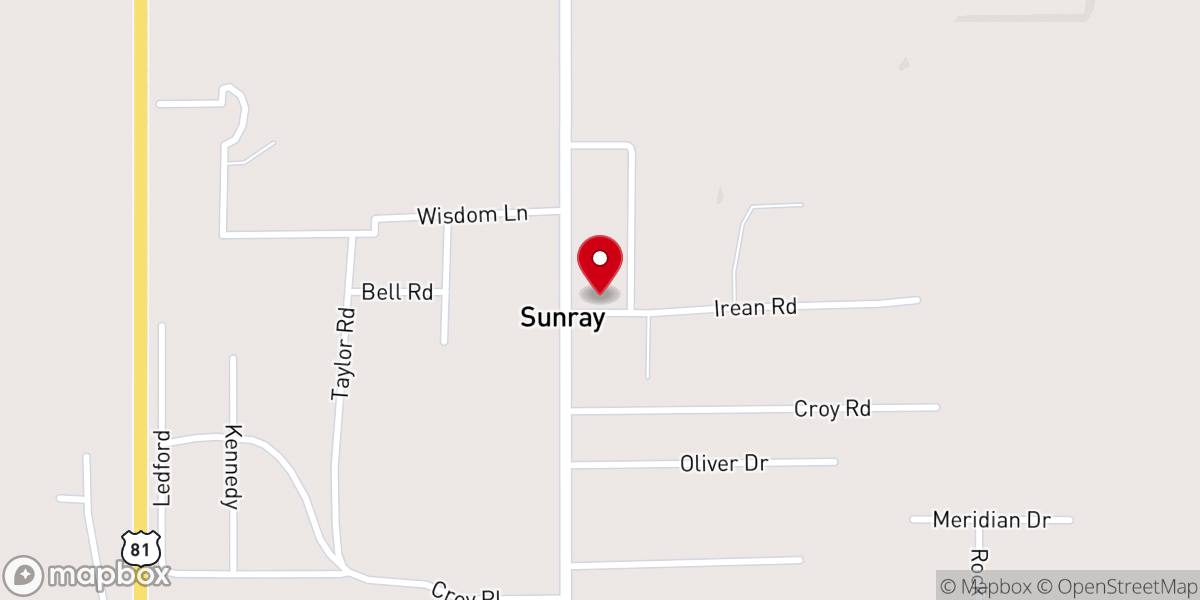 Map showing location of Prairie Hill Church of Christ
