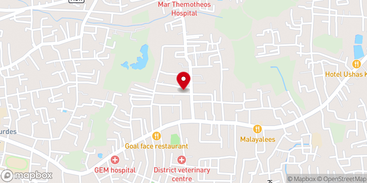 Map showing location of The Full Gospel Pentecostal church , paravattani
