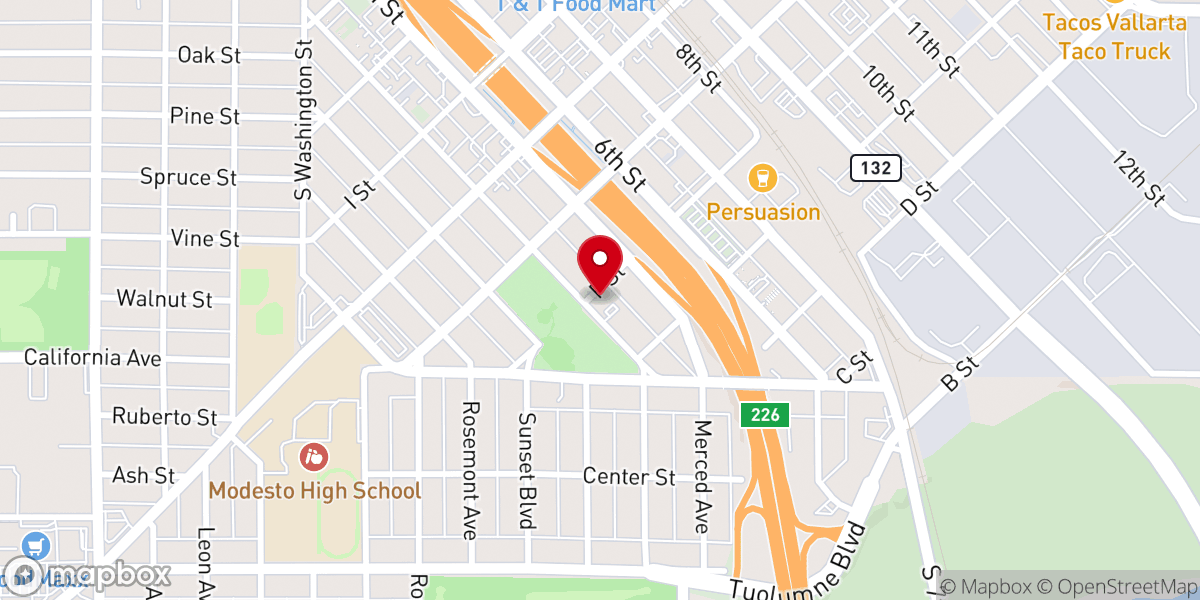Map showing location of Progressive Missionary Baptist Church