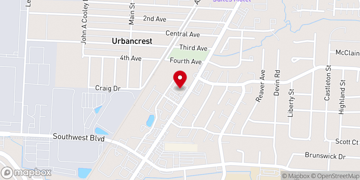 Map showing location of Newcomer Cremations, Funerals & Receptions, Southwest Chapel