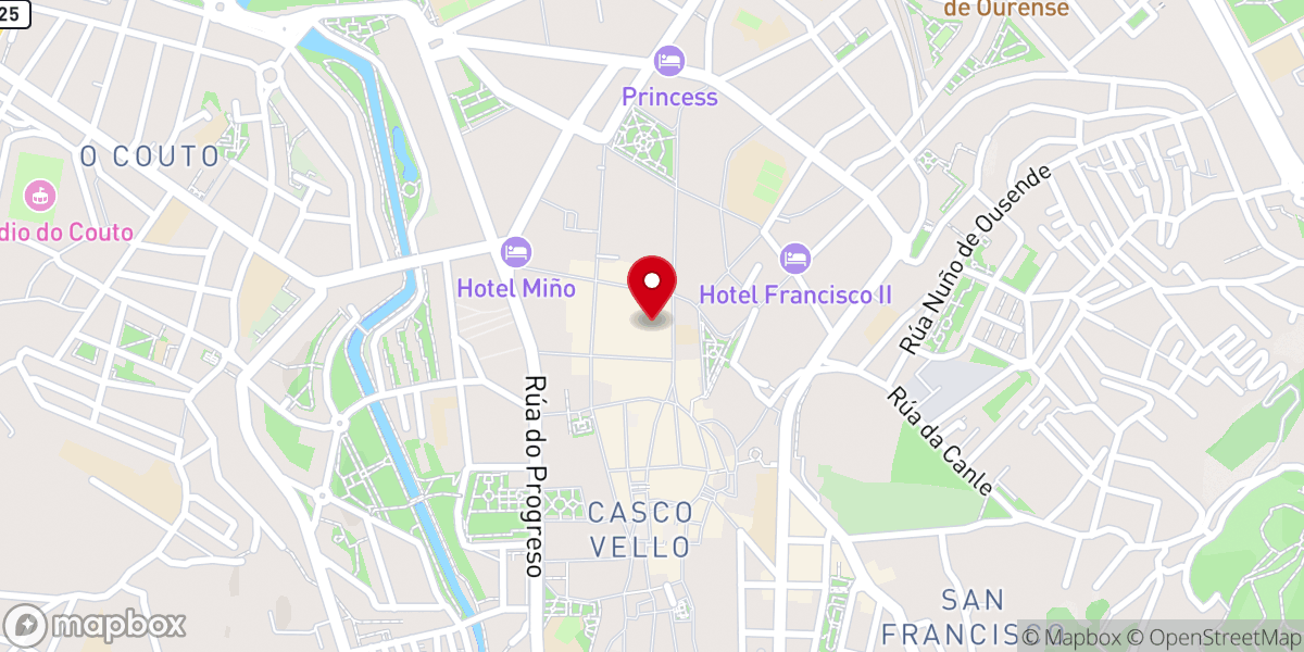 Map showing location of Iglesia de Santo Domingo
