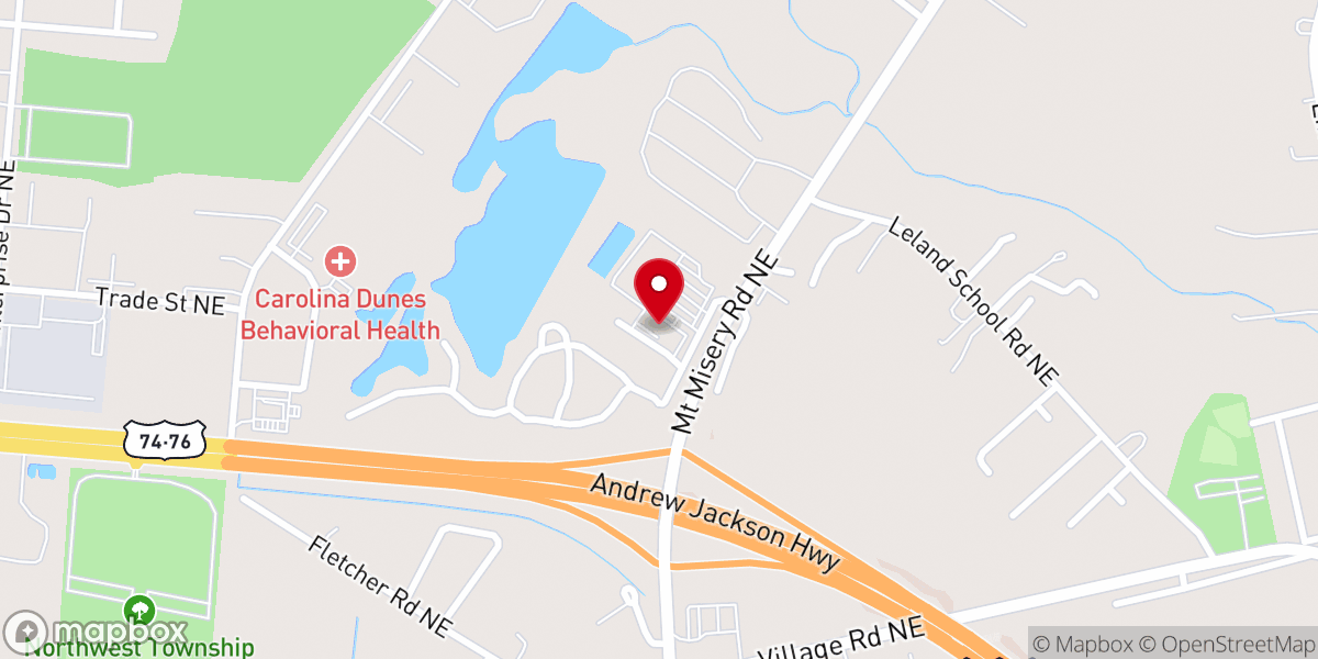 Map showing location of Lifepoint Church Leland