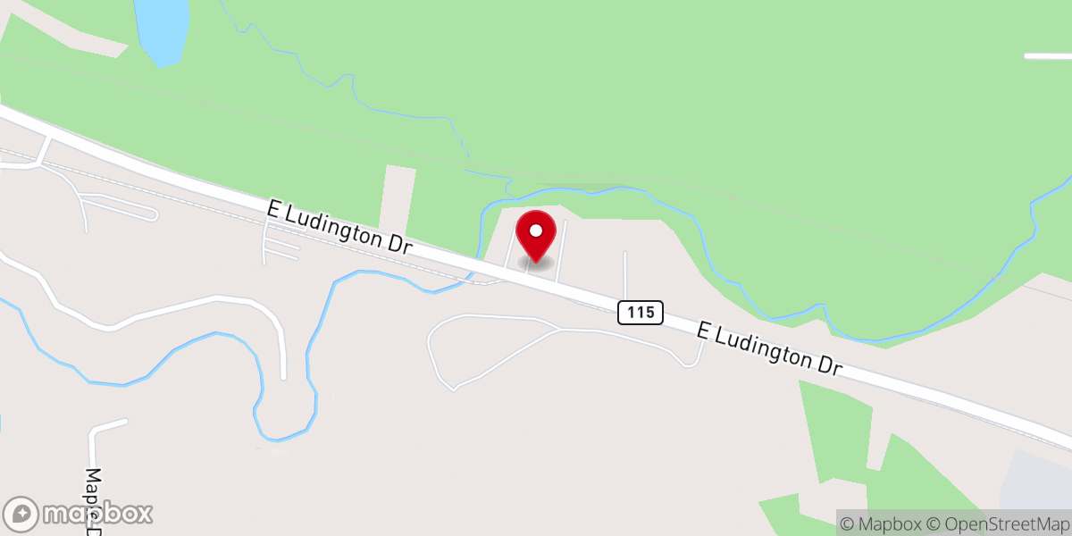 Map showing location of Northwoods Baptist Church