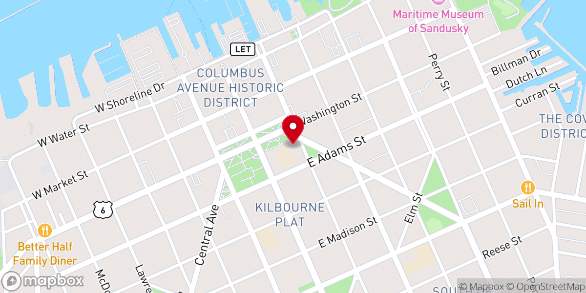 Map showing location of Grace Episcopal Church