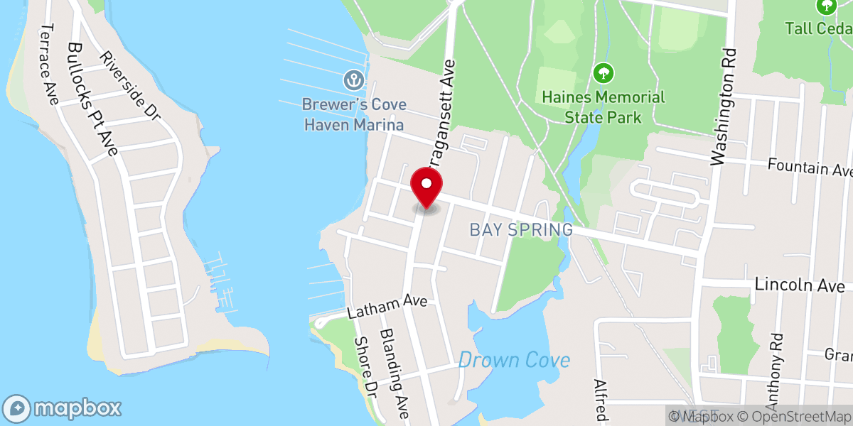 Map showing location of Bay Spring Community Center