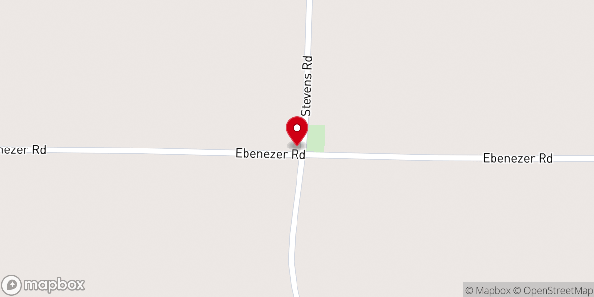 Map showing location of Ebenezer Baptist Church