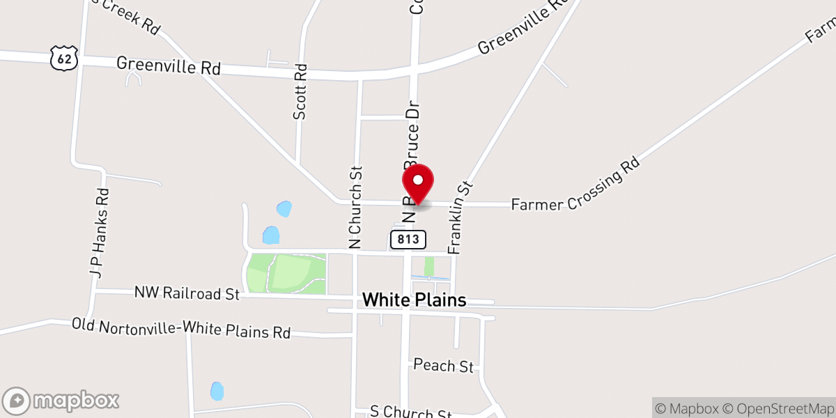 Map showing location of White Plains Methodist Church