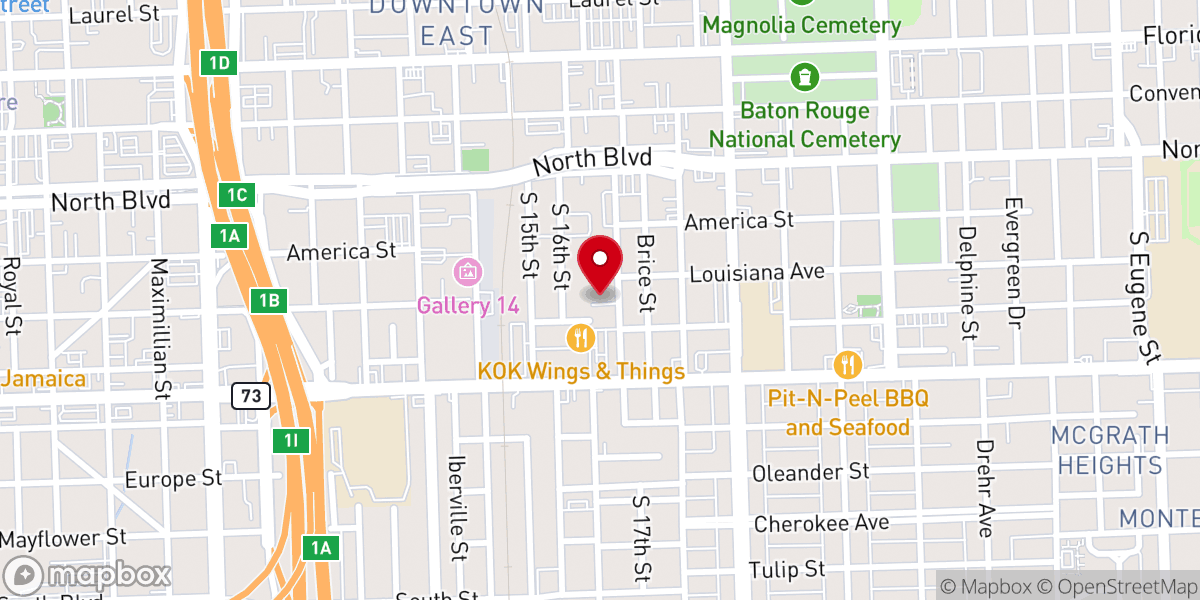 Map showing location of The First Little Rock Missionary Baptist Church